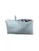 Bag in Bag, Necessaire - Pied de poule aqua-perlmutt aus Stoff