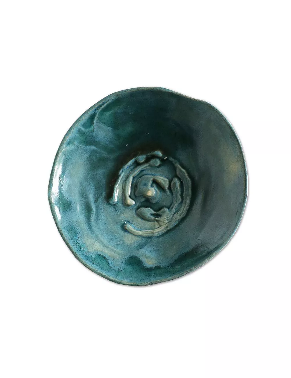 Seifenschale Ton rund klein azur blau ohne Loch oben Seifenschale Ton rund klein azur blau ohne Loch oben