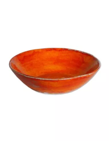 Seifenschale Ton rund klein oder gross orange mit Loch seitlich