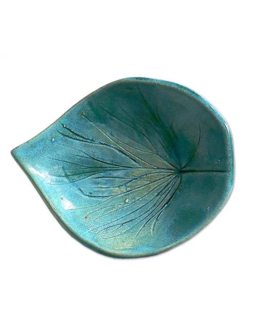 Schmuckschale Ton Oval - Azur Bronze seitlich
