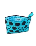 Bag in Bag, Necessaire Kreise türkis schwarz 23x13 cm Vorderseite
