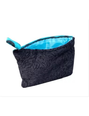 Bag in Bag, Necessaire Kreise türkis schwarz 23x13 cm Vorderseite