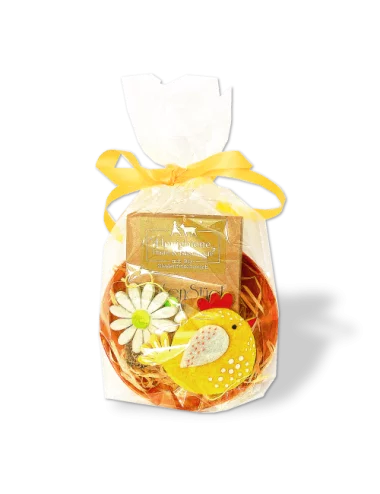 Ostergeschenk Set - Dusch- & Handseife & Seifenschale rund - Naturseife