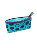 Bag in Bag, Necessaire - Kreise Türkis-Schwarz Vorderseite 19cm x 16cm