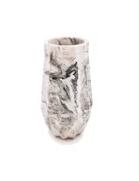 Vase aus Gips - kleine Blumenvase & Dekovase 'Zickzack' marmoriert - ohne Deko