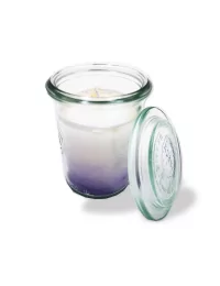 Olivenwachs-Kerze im Glas - kleine Nachhaltig-Kerze im Einmachglas