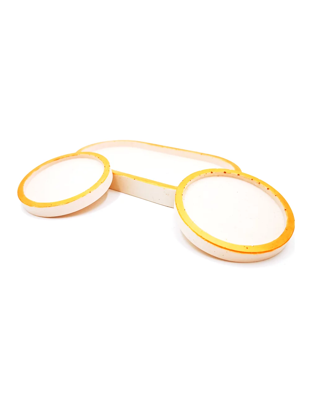 Kaffeeset & Teeset Tablett aus Gips- Dekorservice, Schmuckschale & Untersetzer gold