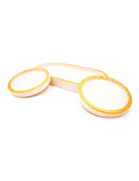 Kaffeeset & Teeset Tablett - Dekorservice, Schmuckschale & Untersetzer gold - 3er Set seitlich