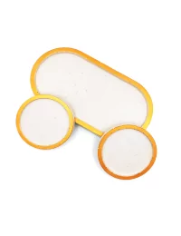 Kaffeeset & Teeset Tablett - Dekorservice, Schmuckschale & Untersetzer gold - 3er-Set von oben