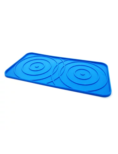 Abtropfunterlage & Untersetzer aus Kunststoff blau - Design zwei Tropfen - leer illustriert