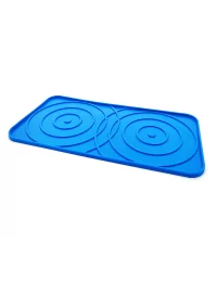 Abtropfunterlage & Untersetzer aus Kunststoff blau - Design zwei Tropfen - leer illustriert