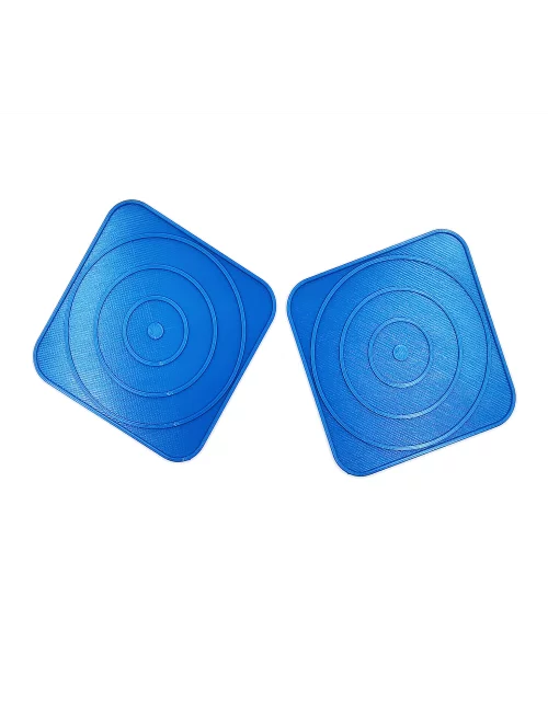 Abtropfunterlage & Untersetzer aus Kunststoff blau - Design Tropfen mit Gläsern