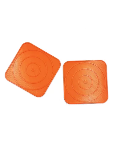 Abtropfunterlage & Untersetzer aus Kunststoff orange - Design Tropfen - leer illustriert