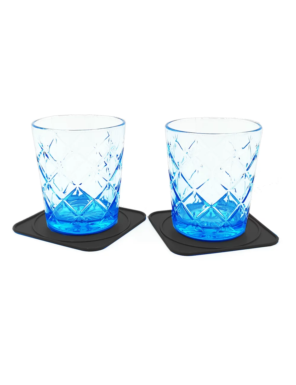 Abtropfunterlage & Untersetzer aus Kunststoff schwarz - Design Tropfen mit Gläsern Abtropfunterlage & Untersetzer aus Kunststoff schwarz - Design Tropfen mit Gläsern