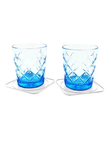 Abtropfunterlage & Untersetzer aus Kunststoff weiss - Design Tropfen mit Gläsern
