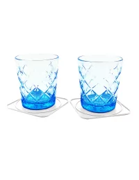 Abtropfunterlage & Untersetzer aus Kunststoff weiss - Design Tropfen mit Gläsern