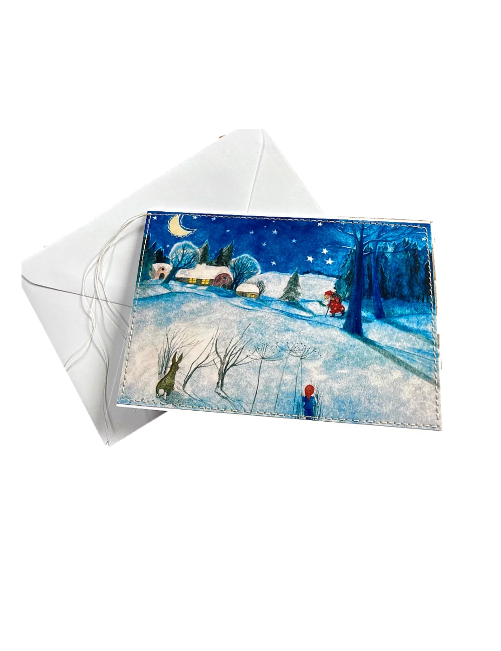 Weihnachten- & Gruss Karte genäht - Samichlaus Weihnachten- & Gruss Karte genäht - Samichlaus