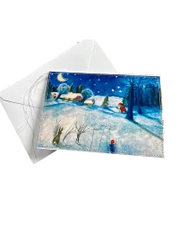 Weihnachten- & Gruss Karte genäht - Samichlaus