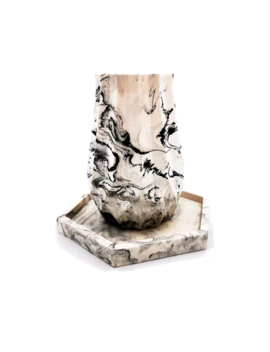Vase aus Gips - kleine Blumenvase & Dekorvase 'Palisade' marmoriert