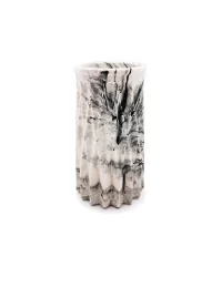 Vase aus Gips - kleine Blumenvase & Dekorvase 'Säulen' marmoriert