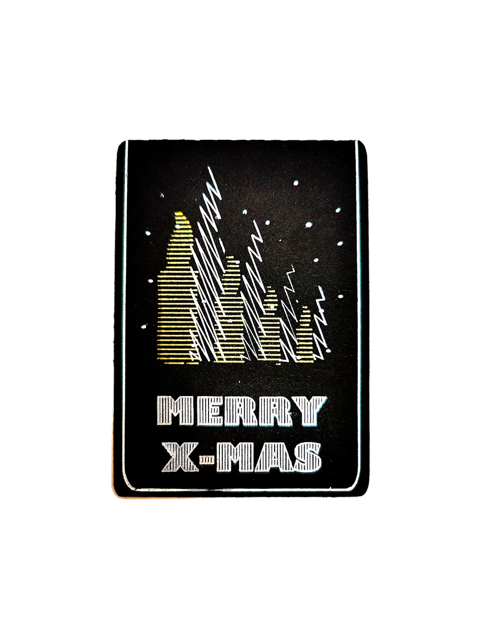 Kleine Weihnachtskarte, Spruchkarte & Grusskarte Kerzen - Karte für Weihnachten "Merry X-Mas" gold-s