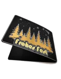 Spruchkarte & Grusskarte Winterwald - Weihnachten "Frohes Fest" gold auf schwarz liegend von oben