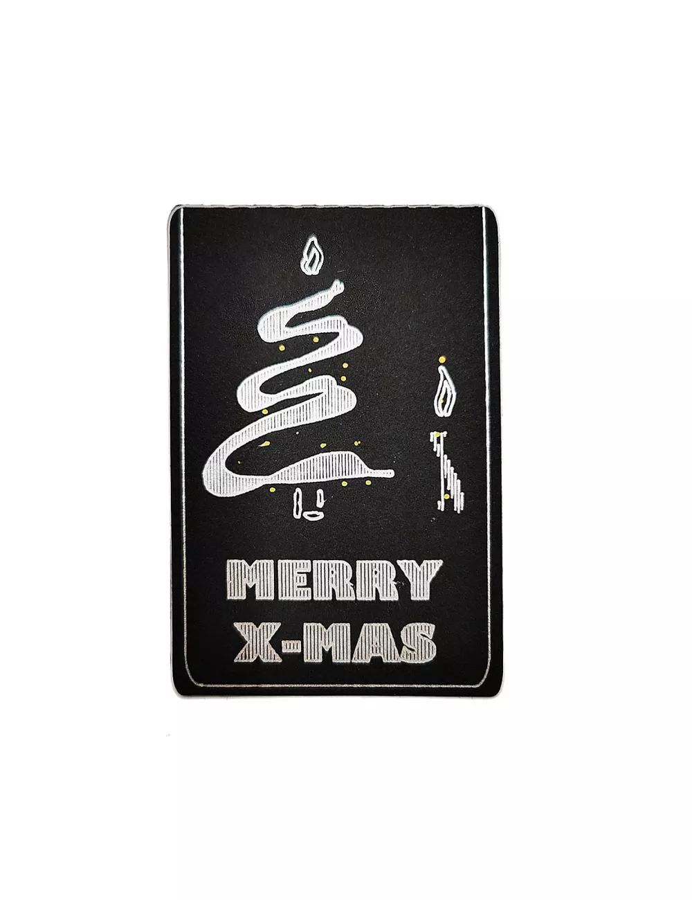 Kleine Weihnachtskarte, Spruchkarte & Grusskarte Tannenbaum - Karte für Weihnachten "Merry X-Mas" si