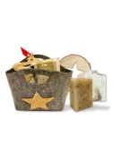 Geschenkset Weihnachten 2x Naturseife & 1x Holzunterleger - Illustration alle Produkte