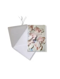 Glückwunsch- & Gruss Karte genäht - 3D Blüten rosé