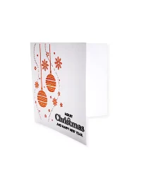 Spruchkarte & Grusskarte Weihnachtskugel & Sterne - Karte für Weihnachten "Merry Christmas" bronze auf weiss