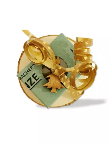 Geschenkset Weihnachten Naturseife & Holzunterlage - Stern - Bild von oben