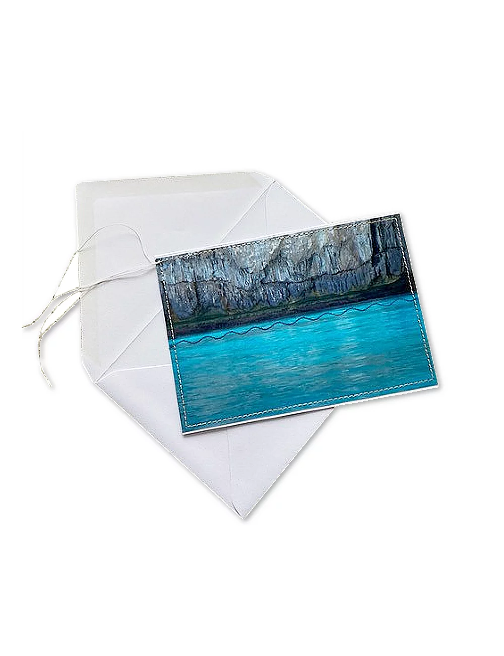Glückwunsch- & Gruss Karte genäht - Fels und Meer Glückwunsch- & Gruss Karte genäht - Fels und Meer