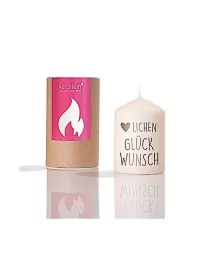 Stumpenkerze | Dekor-Kerze| handgemacht dekoriert - Herzlichen Glückwunsch
