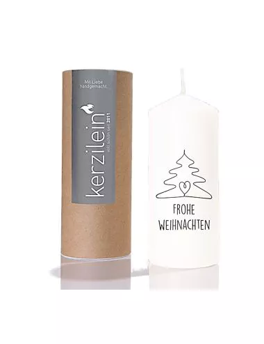 Stumpenkerze "Baum mit Herz