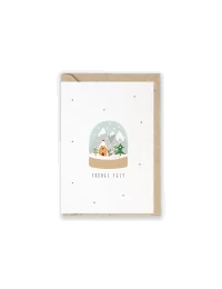Weihnachtskarte Kristallkugel mit Couvert