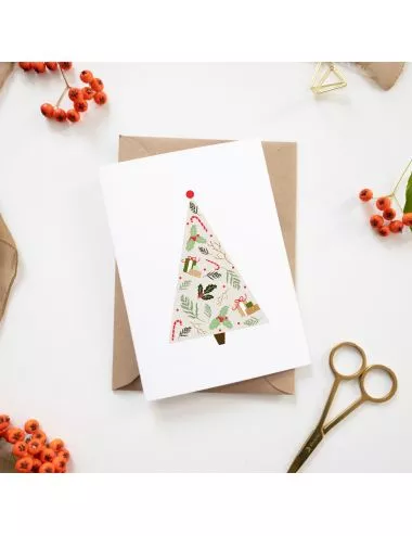 Weihnachtskarte & Grusskarte - Tannenbaum mit Couvert