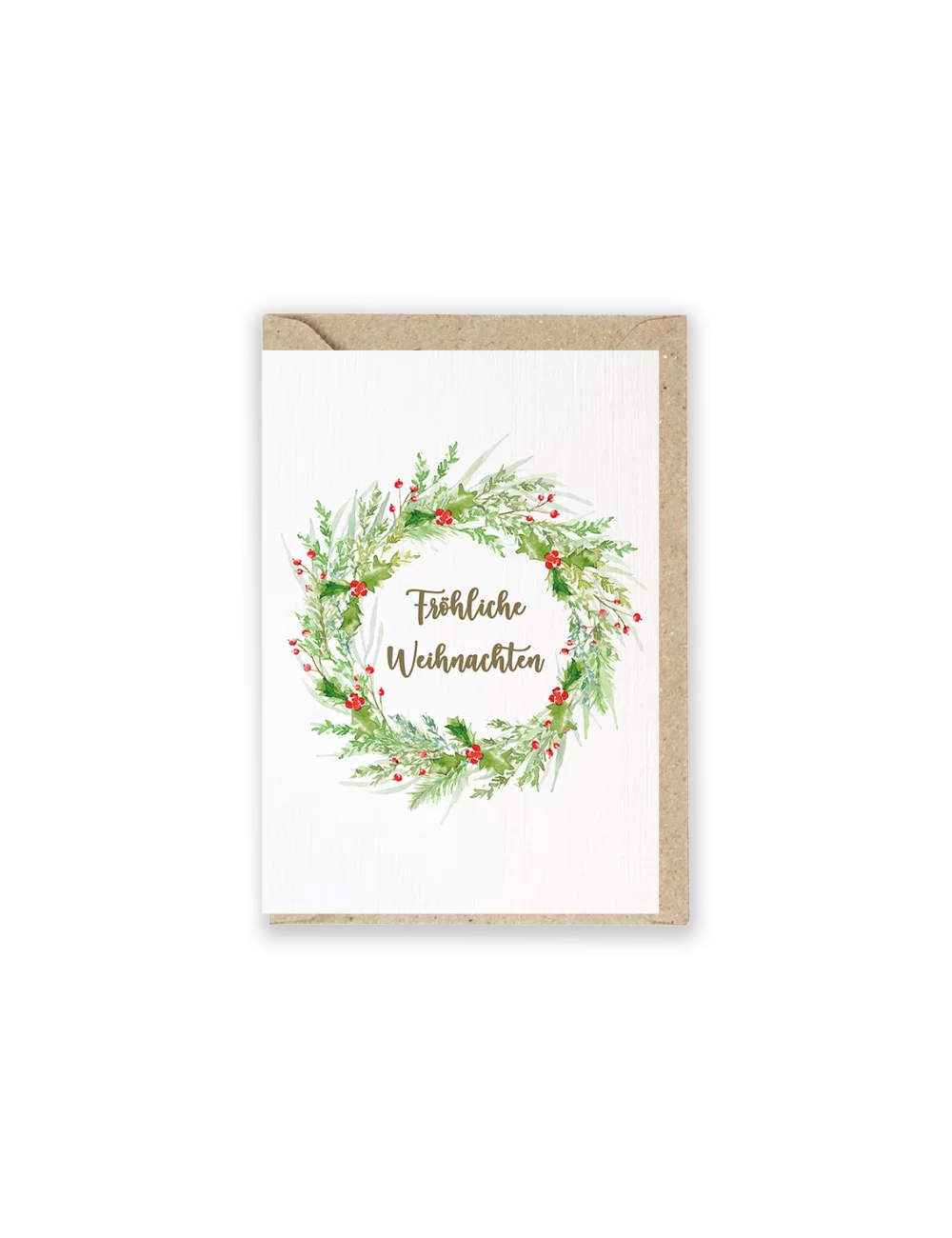 Weihnachtskarte & Grusskarte - Kranz "Fröhliche Weihnachten"