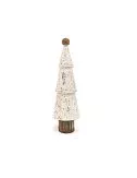 Weihnachtsbaum, Christbaum aus Holz - weiss / gold - 21 cm
