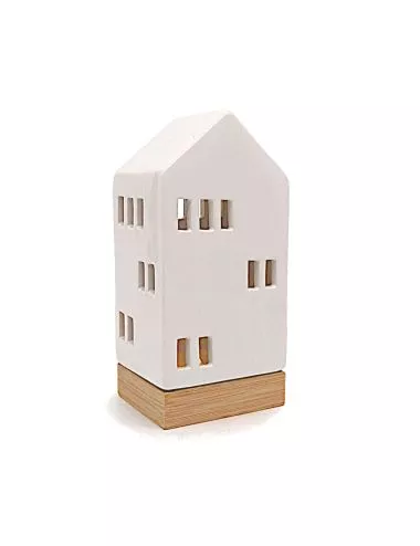 Lichthaus - Teelicht Haus - Dekoration Weihnachten - weiss-glänzend - 22