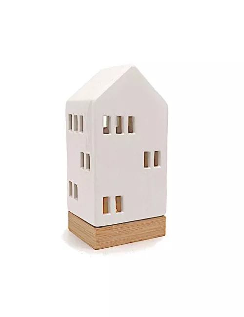 Lichthaus - Teelicht Haus - Dekoration Weihnachten - weiss-glänzend - 22