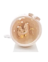 Kleine Kugel-Krippe aus Ton - Weihnachtskrippe Maria, Josef & Kind Szene 2 für Weihnachten