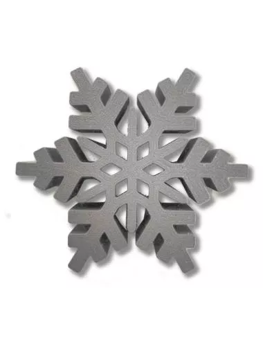 3D-Schneeflocke weiss 2 cm dick als Dekor, Hinsteller & Untersetzer grau