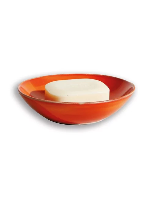 Seifenschale Ton rund klein orange