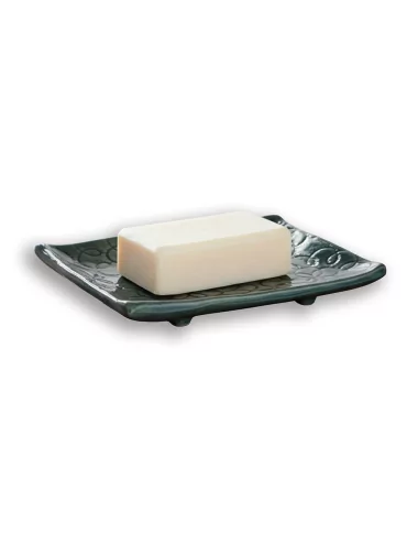 Seifenschale Ton rechteckig azur bronze mit Seife