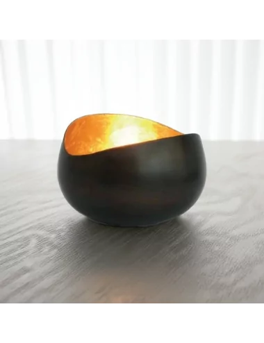 Teelicht & Goldlicht - Teelichtschale Swing bronze-gold 14 cm