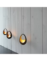 Teelicht-Hänger & Goldlicht - Teelichtschale Drop bronze-gold 18 cm