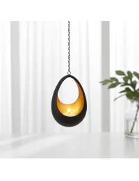 Teelicht-Hänger & Goldlicht - Teelichtschale Drop bronze-gold 18 cm