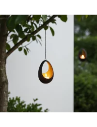 Teelicht-Hänger & Goldlicht - Teelichtschale Drop bronze-gold 18 cm