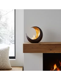 Teelicht & Goldlicht - Teelichschale Luna bronze-gold 15 cm - Teelicht auf Tisch neben Dekor - Teelicht auf Cheminée-Sims