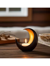 Teelicht & Goldlicht - Teelichschale Luna bronze-gold 15 cm - Teelicht mit Tannendekor